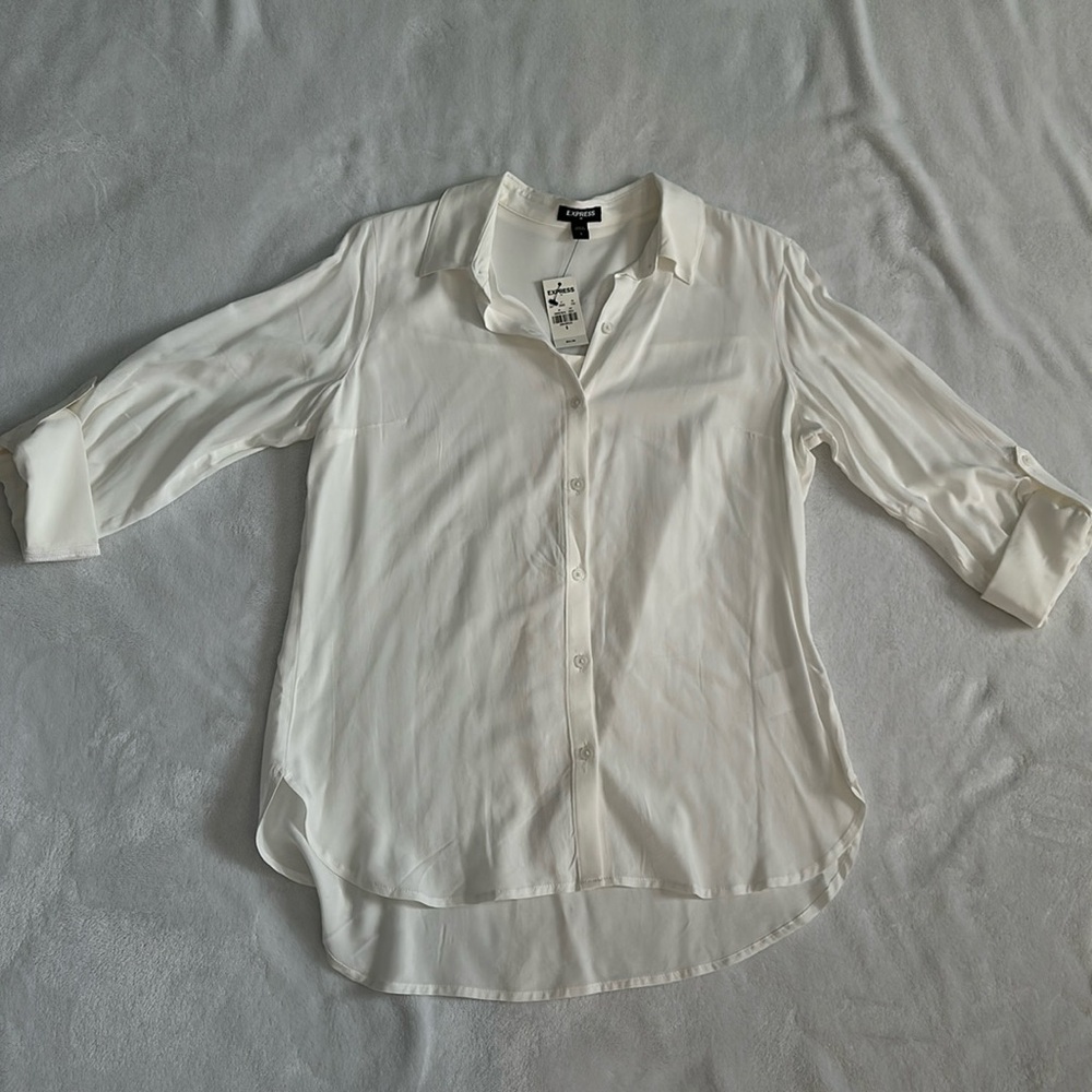 NWT white Express shirt size S